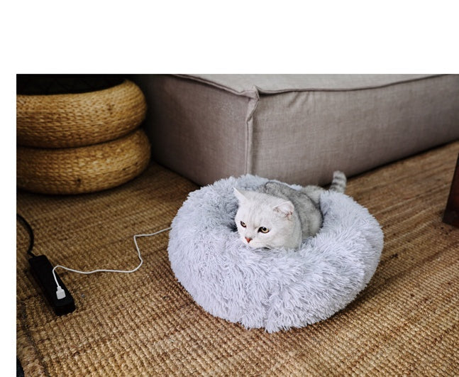 HKM-3713597 Cozy Cotton Cat Nest Cushion for Winter Comfort - 50x50 cm in Light Grey