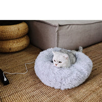 HKM-3713597 Cozy Cotton Cat Nest Cushion for Winter Comfort - 50x50 cm in Light Grey