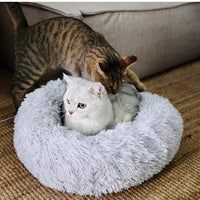 HKM-3713597 Cozy Cotton Cat Nest Cushion for Winter Comfort - 50x50 cm in Light Grey