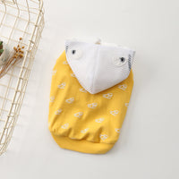 HKM-3714109 Cotton Stretch Dog Clothes for Spring and Summer, Casual Bipedal Wear in Blue and Yellow