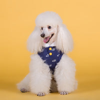 HKM-3714109 Cotton Stretch Dog Clothes for Spring and Summer, Casual Bipedal Wear in Blue and Yellow
