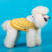 HKM-3714109 Cotton Stretch Dog Clothes for Spring and Summer, Casual Bipedal Wear in Blue and Yellow