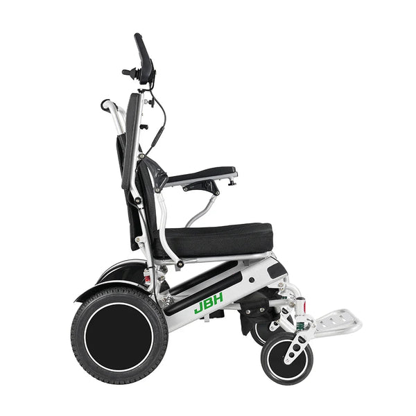 HKM-5337555 Folding Electric Wheelchair Dual 250W Motors 24V 12Ah Battery 12.4 Mile Range 265 lb Capacity Aluminum Frame