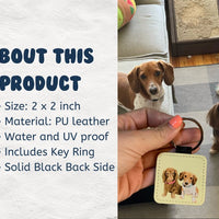 HKM-3715389 Personalized Cowhide Keychain with Custom Pet Photo Pendant