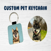 HKM-3715389 Personalized Cowhide Keychain with Custom Pet Photo Pendant