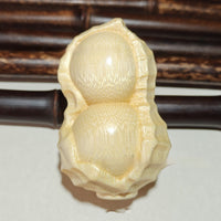 HKM-371539 Natural Bamboo Carving Peanut Ornament for Home Decor and Gifts