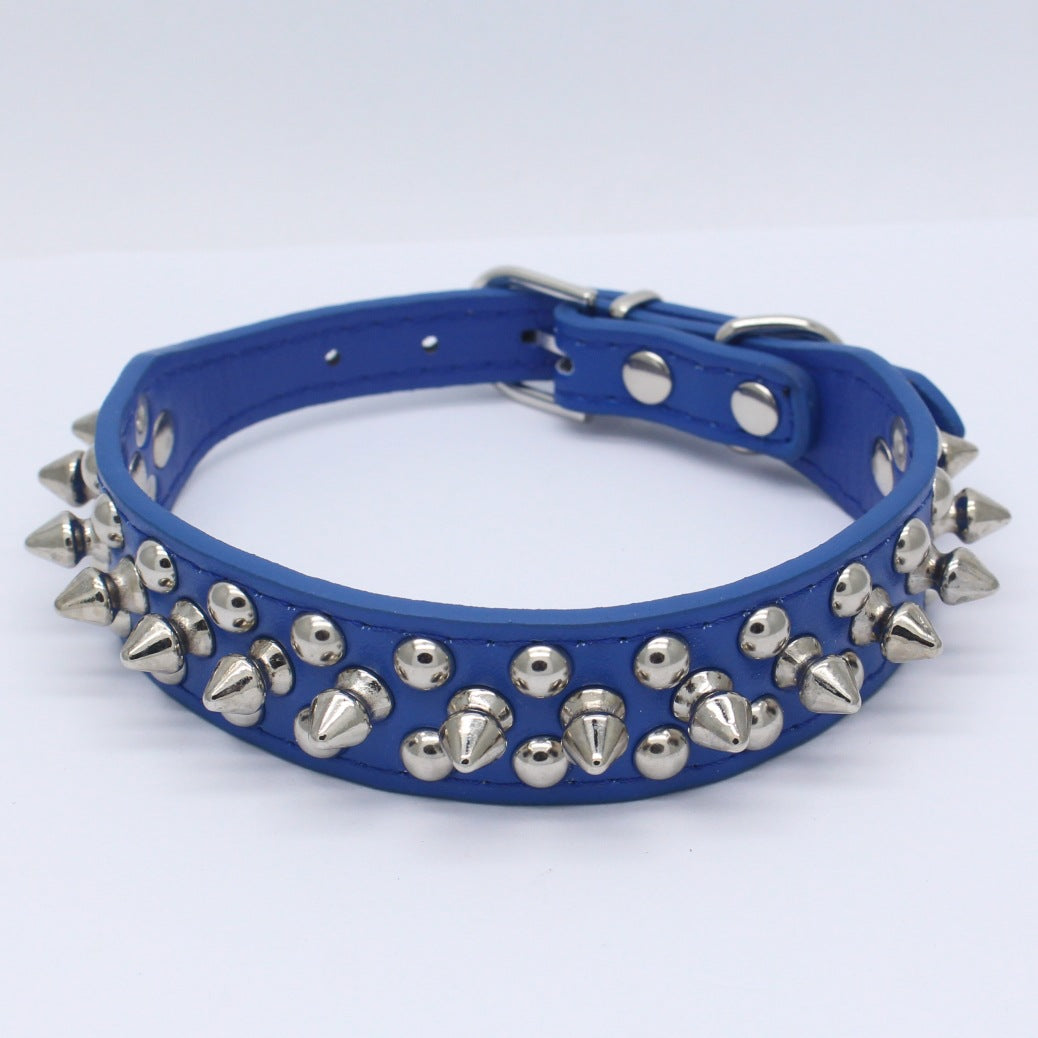 HKM-3715517 Stylish PU Leather Dog Collar with Durable Canvas Lining and Zinc Alloy Accents
