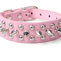 HKM-3715517 Stylish PU Leather Dog Collar with Durable Canvas Lining and Zinc Alloy Accents