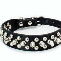 HKM-3715517 Stylish PU Leather Dog Collar with Durable Canvas Lining and Zinc Alloy Accents