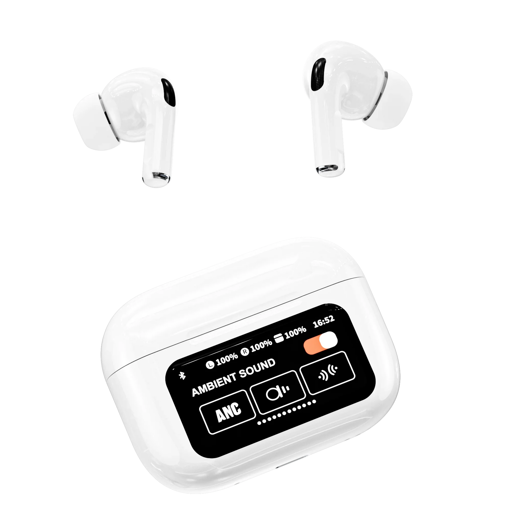 HKM-371603 A9Pro Bluetooth TWS In-Ear Headphones with LED Smart Screen, ANC, ENC, Touch Control, Blue Color