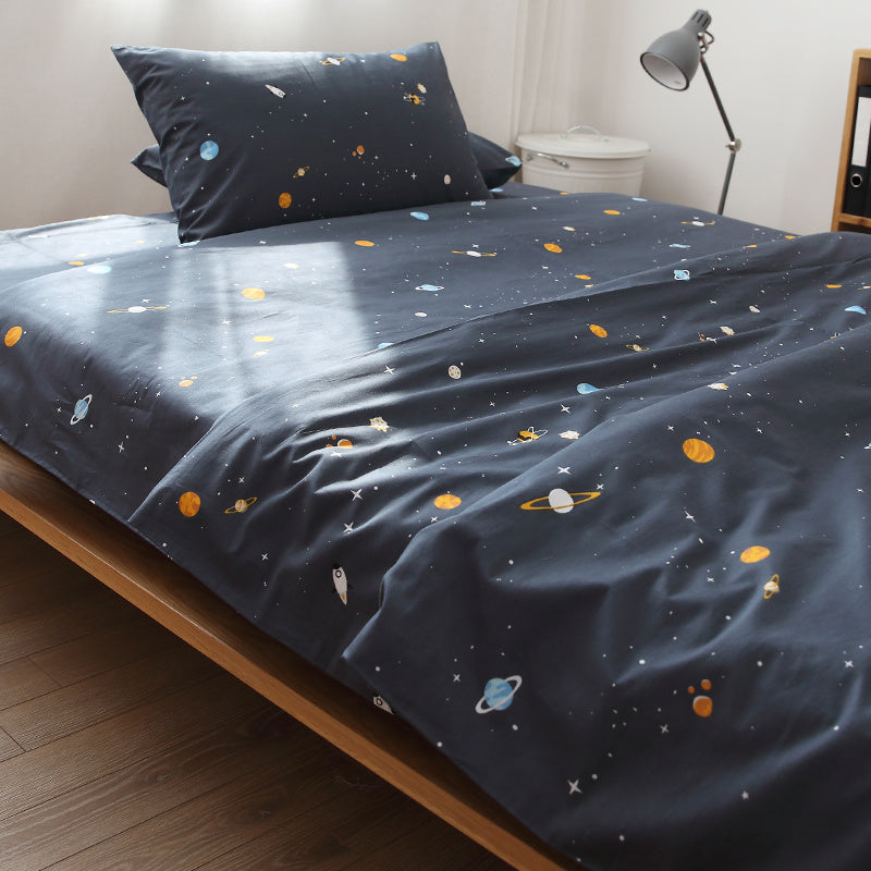 HKM-371603 Anime Pattern Cotton Duvet Cover and Bed Sheet Set in Various Sizes