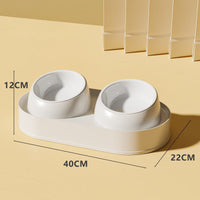 HKM-3716797 Elevated Pet Feeder with Double Bowls for Neck Protection - Non-Slip Design for Cats and Small Dogs