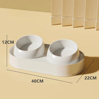 HKM-3716797 Elevated Pet Feeder with Double Bowls for Neck Protection - Non-Slip Design for Cats and Small Dogs