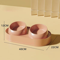 HKM-3716797 Elevated Pet Feeder with Double Bowls for Neck Protection - Non-Slip Design for Cats and Small Dogs