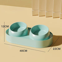 HKM-3716797 Elevated Pet Feeder with Double Bowls for Neck Protection - Non-Slip Design for Cats and Small Dogs