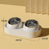 HKM-3716797 Elevated Pet Feeder with Double Bowls for Neck Protection - Non-Slip Design for Cats and Small Dogs