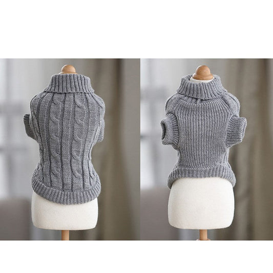 HKM-3717309 Cozy Cotton Sweater for Short-Haired Cats and Dogs - High Collar, Pink, Various Sizes Available