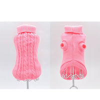 HKM-3717309 Cozy Cotton Sweater for Short-Haired Cats and Dogs - High Collar, Pink, Various Sizes Available