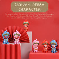 HKM-371731 Creative Mini Action Figure Toy - Chinese SiChuan Opera Face-Changing Educational Toy for Kids, 6x5.5x10.3cm