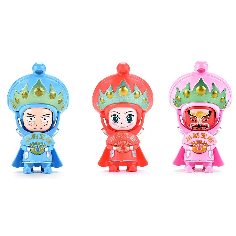 HKM-371731 Creative Mini Action Figure Toy - Chinese SiChuan Opera Face-Changing Educational Toy for Kids, 6x5.5x10.3cm