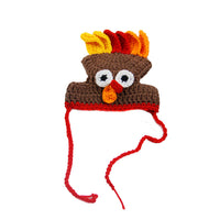 HKM-3717693 Knitted Cartoon Pet Hat for Cats and Dogs ¨C Four Seasonal Styles in Coffee, Black, and Pumpkin Colors