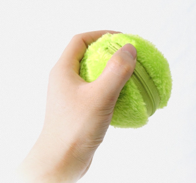 HKM-371795 Automatic Plush Electric Pet Toy Ball 8 cm Diameter with Fleece for Interactive Play