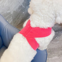 HKM-3718589 Woven Cotton Dog Chest Strap Leash - Adjustable Fit in Red, Yellow, Green, Beige