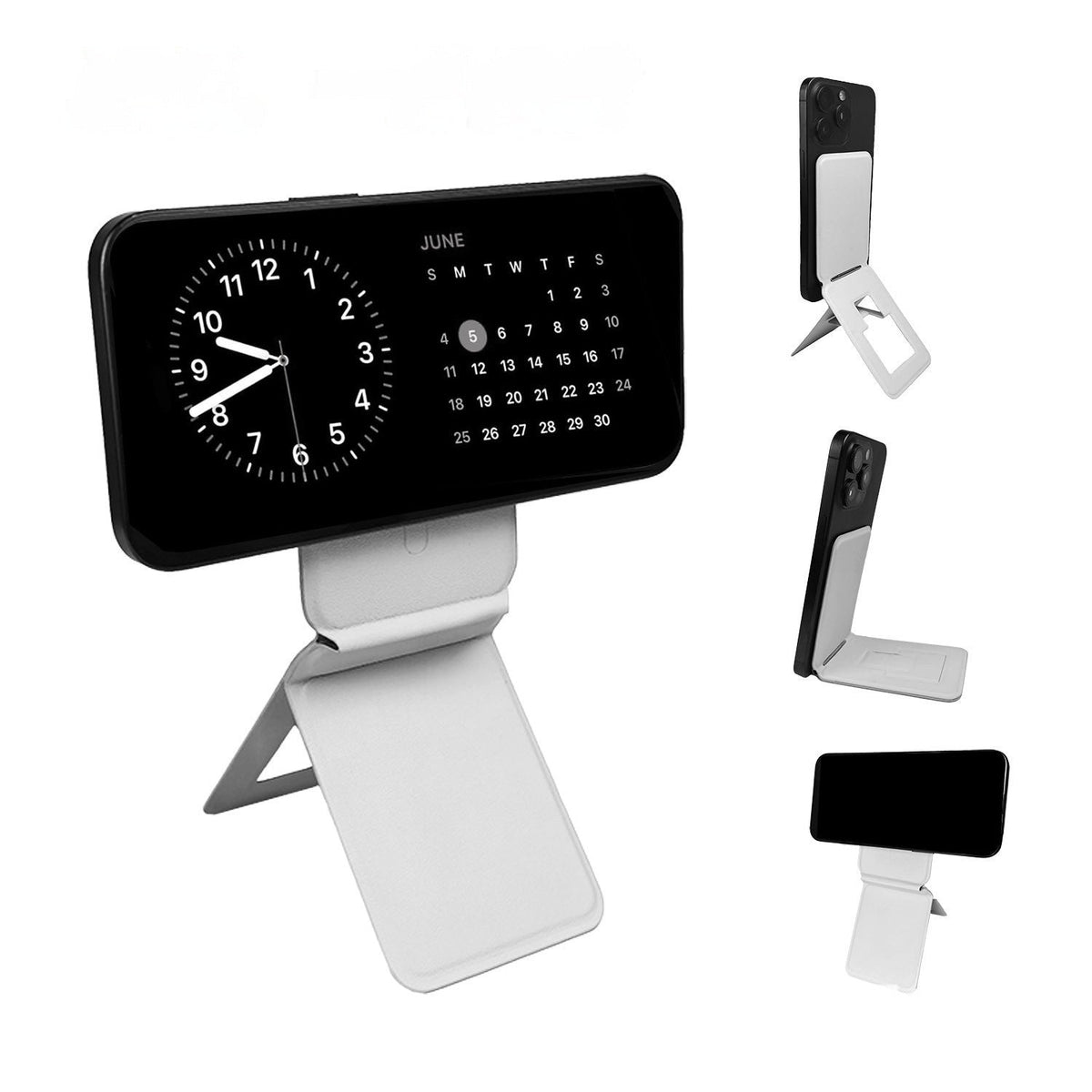 HKM-371859 Three-Fold Magnetic Leather Card Holder with Bracket for iPhone Models