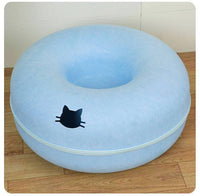 HKM-3719357 Cozy Round Cat Tunnel Nest - Soft Felt Pet Bed for Cats