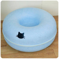 HKM-3719357 Cozy Round Cat Tunnel Nest - Soft Felt Pet Bed for Cats
