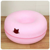 HKM-3719357 Cozy Round Cat Tunnel Nest - Soft Felt Pet Bed for Cats