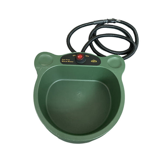 HKM-3719485 Constant Temperature Pet Water Bowl for Cats and Dogs - Durable ABS Plastic, Green, 24x24x12CM