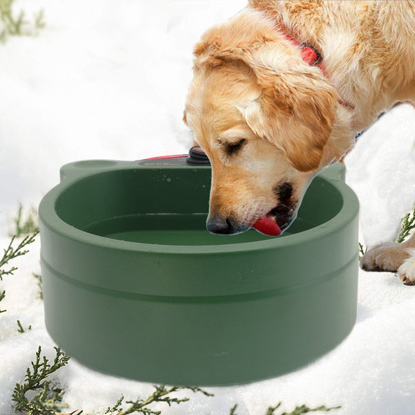 HKM-3719485 Constant Temperature Pet Water Bowl for Cats and Dogs - Durable ABS Plastic, Green, 24x24x12CM