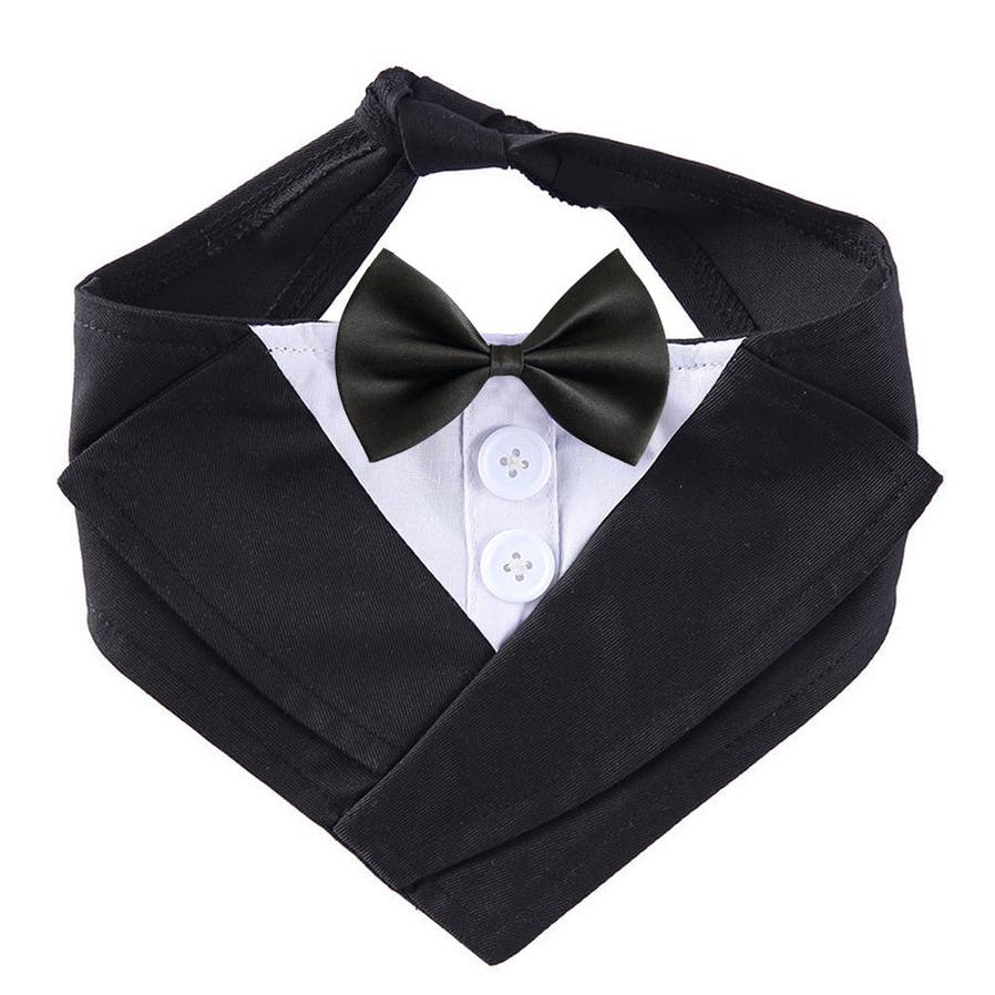 HKM-371987 Elegant Dog Bow Tie Bib - Adjustable Polyester Towel for Stylish Pets