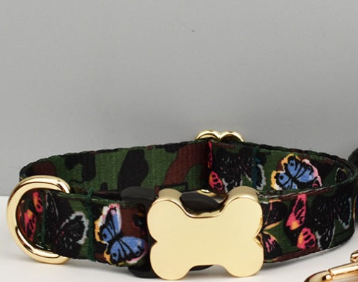 HKM-3720765 Ethnic Style Printed Nylon Pet Collar with Bone Buckle - Various Sizes