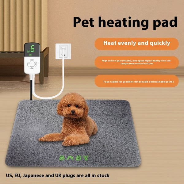 HKM-3721149 Waterproof Electric Heating Pad for Pets - Removable Soft Coat, Multiple Sizes Available