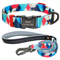 HKM-3721277 Personalized Dog Tag Collars for Small to Medium Dogs - Blue & Orange Options