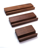 HKM-372307 Black Walnut Mobile Phone Holder - Stylish and Simple Solid Wood Design