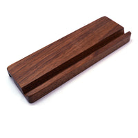 HKM-372307 Black Walnut Mobile Phone Holder - Stylish and Simple Solid Wood Design
