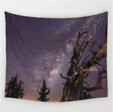 HKM-372307 Elegant Starry Night Polyester Tapestry for Home Décor