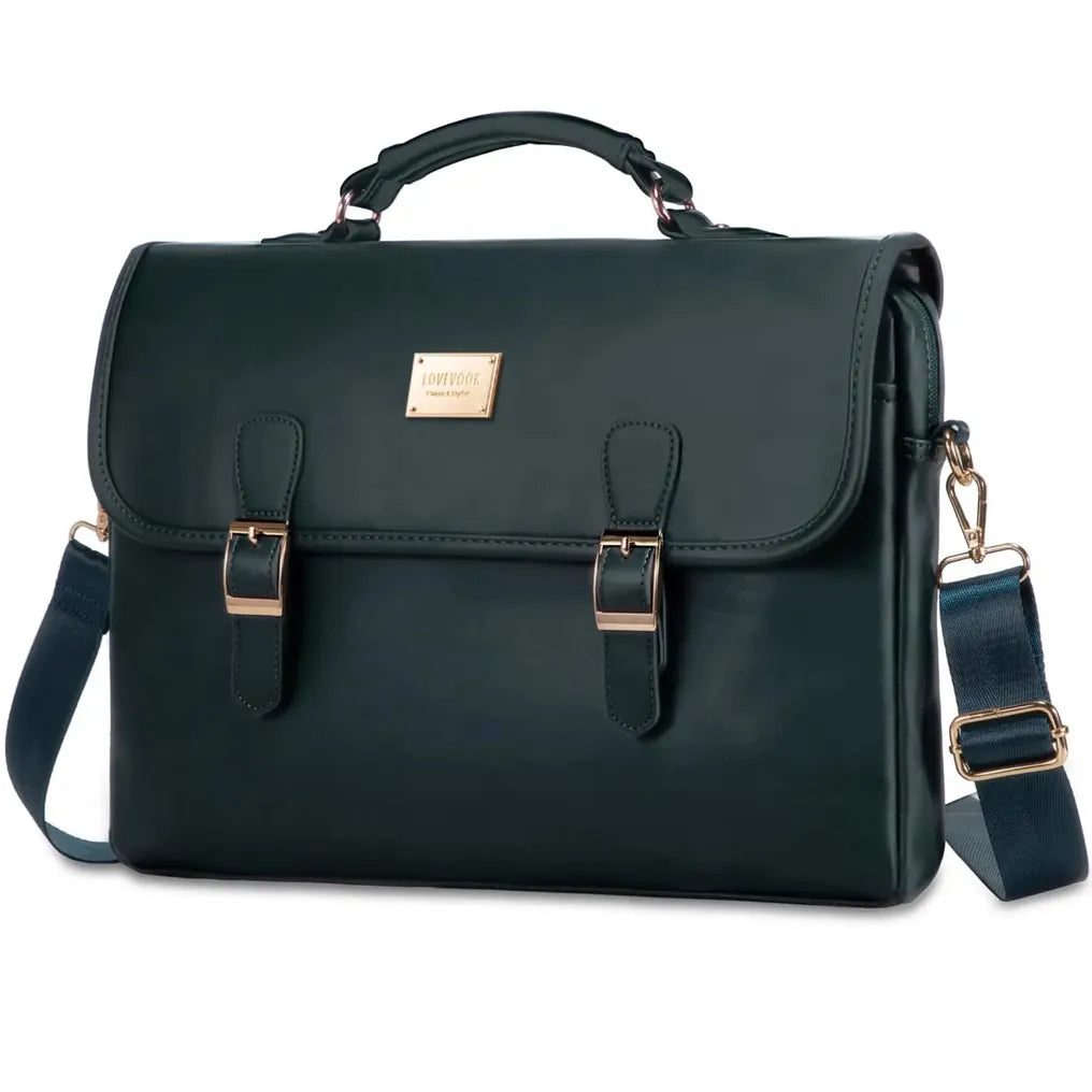 HKM-372307 Stylish 15.6 in Laptop Briefcase for Women - Functional Shoulder Satchel with Protective Sleeve