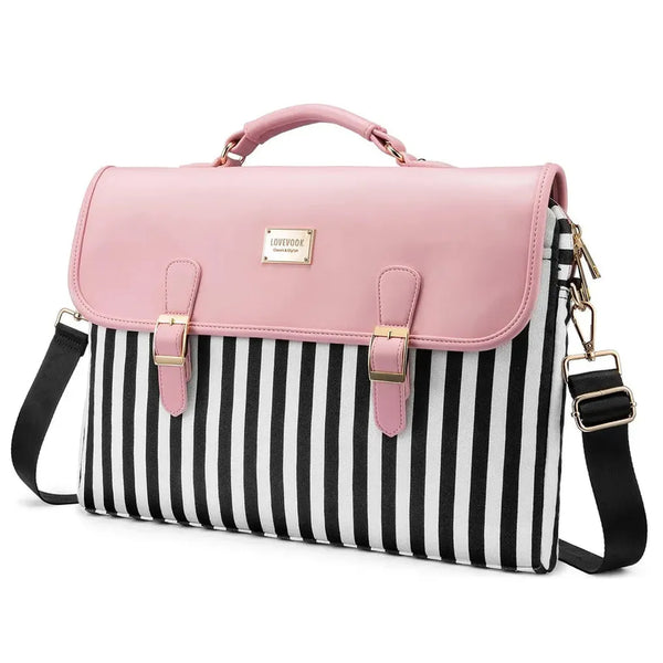 HKM-372307 Stylish 15.6 in Laptop Briefcase for Women - Functional Shoulder Satchel with Protective Sleeve