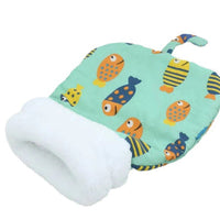 HKM-3723325 Cozy Pocketable Winter Sleeping Bag Cat Nest in Blue Rabbit, Pink Deer, and Yellow Bear Designs