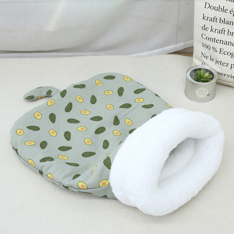 HKM-3723325 Cozy Pocketable Winter Sleeping Bag Cat Nest in Blue Rabbit, Pink Deer, and Yellow Bear Designs