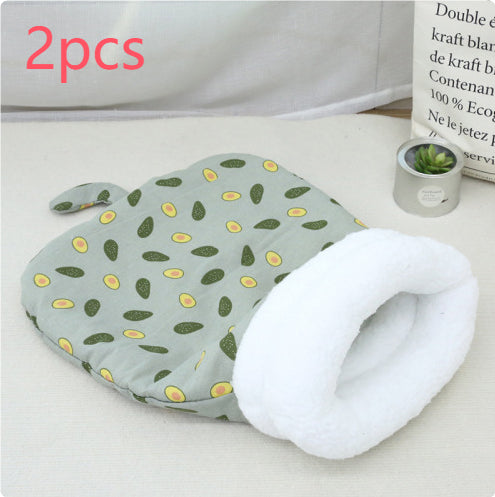 HKM-3723325 Cozy Pocketable Winter Sleeping Bag Cat Nest in Blue Rabbit, Pink Deer, and Yellow Bear Designs