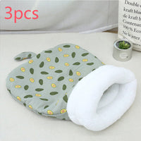 HKM-3723325 Cozy Pocketable Winter Sleeping Bag Cat Nest in Blue Rabbit, Pink Deer, and Yellow Bear Designs