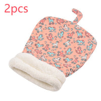 HKM-3723325 Cozy Pocketable Winter Sleeping Bag Cat Nest in Blue Rabbit, Pink Deer, and Yellow Bear Designs
