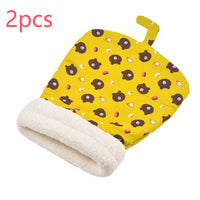 HKM-3723325 Cozy Pocketable Winter Sleeping Bag Cat Nest in Blue Rabbit, Pink Deer, and Yellow Bear Designs