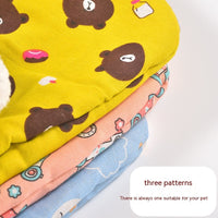 HKM-3723325 Cozy Pocketable Winter Sleeping Bag Cat Nest in Blue Rabbit, Pink Deer, and Yellow Bear Designs