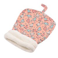 HKM-3723325 Cozy Pocketable Winter Sleeping Bag Cat Nest in Blue Rabbit, Pink Deer, and Yellow Bear Designs